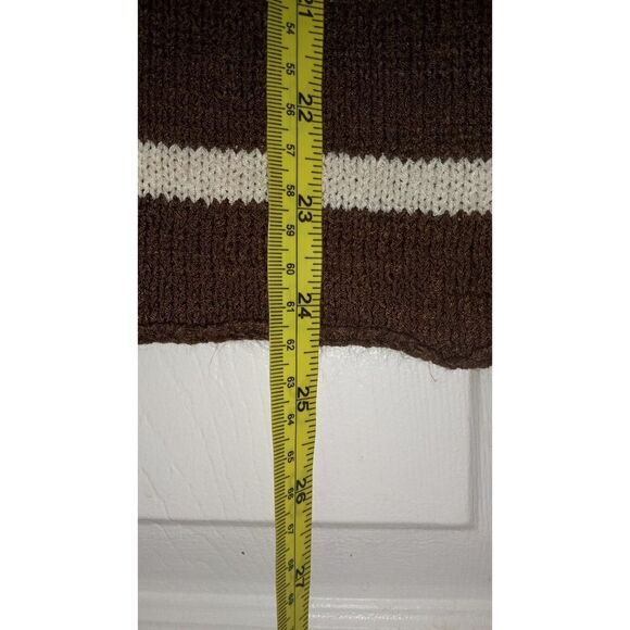 JW Style Orange, White, And Brown Stripped Women's Knit Top Small - Picture 5 of 6